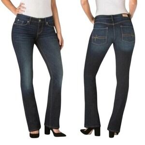 Levi Jeans Womens 2 Dark Wash Bootcut Mid Rise Stretch Western‎ Casual Denim NWT